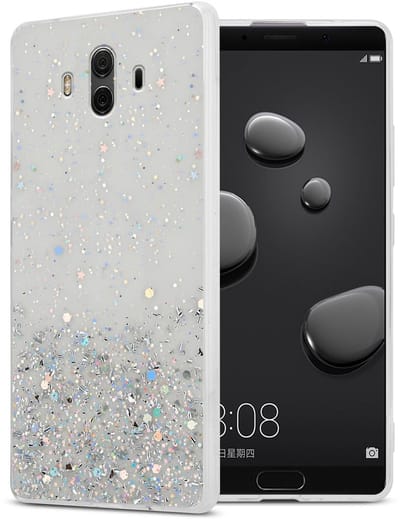 Cadorabo Hoesje geschikt voor Huawei MATE 10 / NOVA 2i in Transparant met Glitter - Beschermhoes van flexibel TPU silicone met fonkelende glitters Case Cover Etui