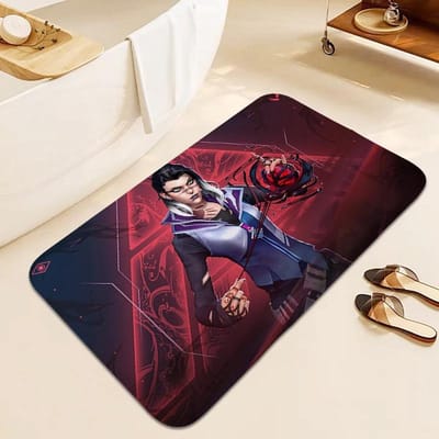 Tapis de Bain Impression Numérique Tapis Valorants pour Chambre à Coucher Entrée Extérieure Paillasson Personnalisé Tapis de Chambre à Coucher Articles de Décoration de Chambre 40x60cm16x24in