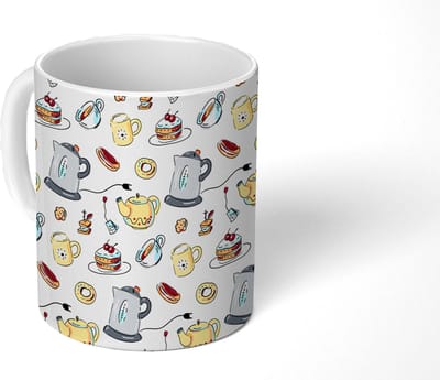 Mok - Koffiemok - Patronen - Thee - Taart - High tea - Mokken - 350 ML - Beker - Koffiemokken - Theemok