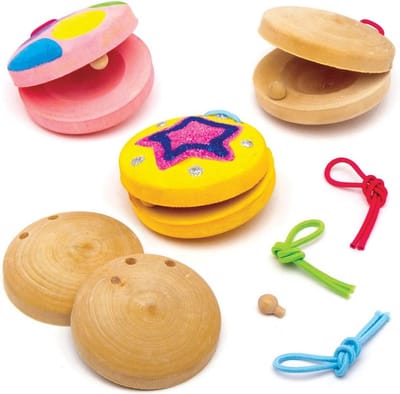Houten Dansratels Set (3 Stuks) Knutselmateriaal en Speelgoed voor Kinderen