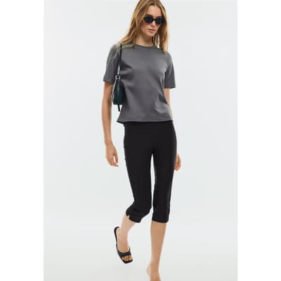 Stradivarius B01 Basic T-shirt regular fit heavy weight  Donkergrijs M