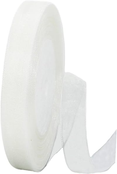 wit organza chiffon 15mm voor cadeauverpakking, 45m heldere chiffon haarlint, verjaardag en inpakken, bruiloft decoraties