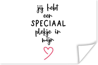 Poster Quotes - Liefde - Spreuken - Jij hebt een speciaal plekje in mijn hart - 180x120 cm XXL