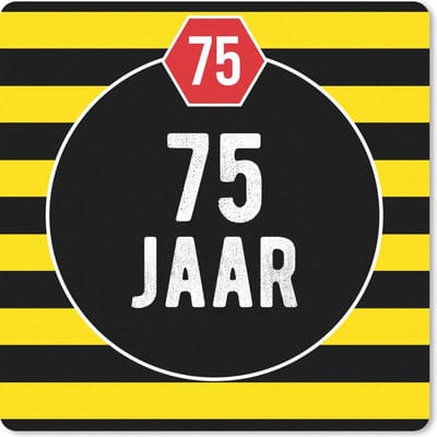Muismat 20x20 cm - Mousepad Verjaardag - Decoratie - 75 jaar - Muismatten