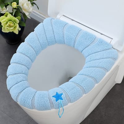 Livano Wc Bril Hoes - Toiletbril Cover - Toiletbril - Wc Deksel - Wasbaar - Verwarmde Wc Bril - (Niet Elektrisch) - Warm - Handvat - Blauw