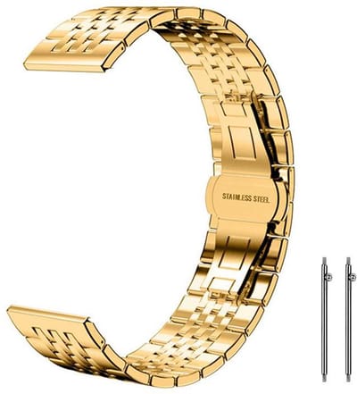 Stalen bandje - geschikt voor Garmin Venu 2s / 3s / 4 (41mm) / Vivoactive 4s / Forerunner 255s / 265s - Huawei Watch GT 5 Pro - 42mm / GT 6 / GT 5 / GT 4 - 41mm - rvs - goud