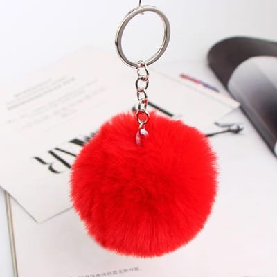 20 Kleuren Pluizige Bont Pompon Sleutelhangers Zachte Kunst Rex Konijnenbont Bal Auto Sleutelhanger Pompon Sleutelhangers Vrouwen Tas Hanger Sieraden Diy
