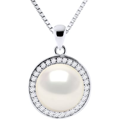 Ketting - Echte Gekweekte Zoetwaterparel Knop 10-11 mm
