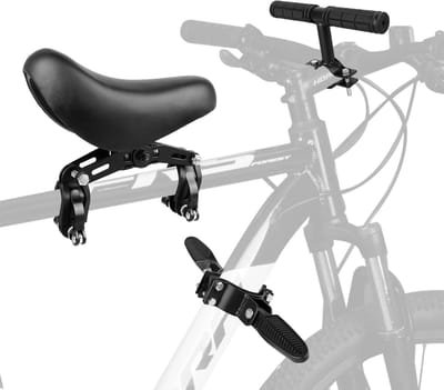 Kinderfietszitje Voor - Fietsstoeltje Kinderen - Samen Fietsen - Inclusief Stuur Pedaal - Tot 30kg - Zwart