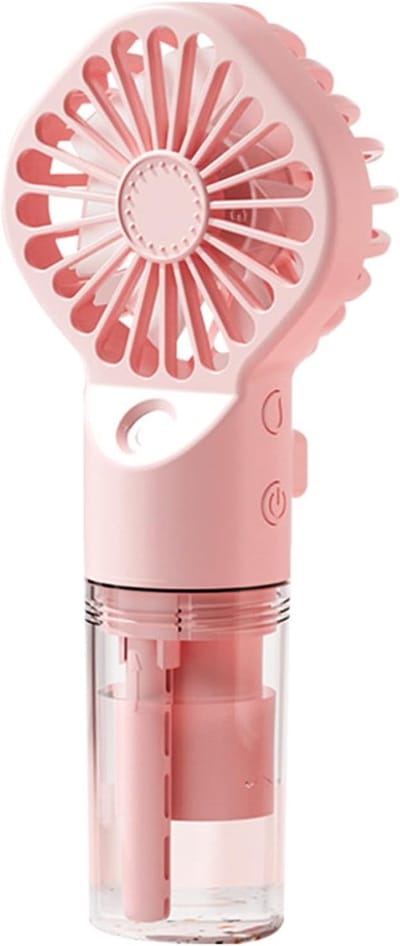 Handventilator Luchtbevochtiger - Mist Ventilator - Persoonlijke Koeling - 4 Snelheden - 68 x 157 mm - Roze
