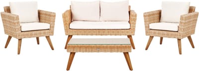VITTORIA - Loungeset voor 4 - Gebroken wit - PE rotan