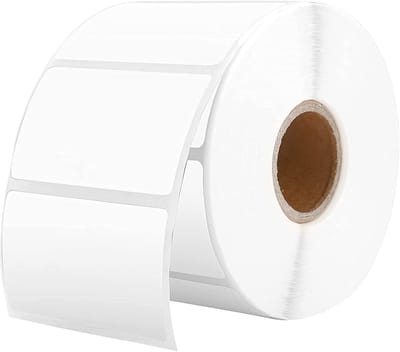 Etiketten Thermisch 57x32mm, zelfklevende adresstickers, BPA & BPS-vrije vierkante etiketten voor thermische labelprinters, 1 rol, 1000 etiketten (wit)