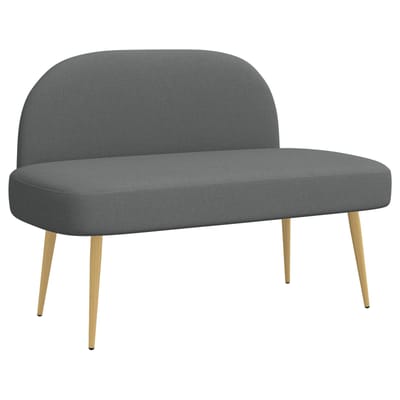 vidaXL - Gevuld - bankje - met - rugleuning - Donkergrijs - 110 - x - 60 - x - 76 - cm