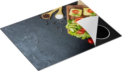 Chefcare Inductie Beschermer Groentes op een Snijplank - 70x50 cm - Afdekplaat Inductie - Kookplaat Beschermer - Inductie Mat