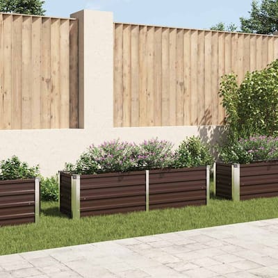 vidaXL - Plantenbak - verhoogd - 160x40x45 - cm - gegalvaniseerd - staal - bruin