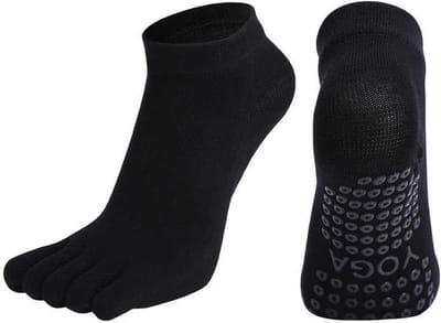 Without Lemon - Yoga Sokken - Antislip - Teensokken - Pilates - Sporten - Elastic - Comfort - One Size (Maat 36-41) - 1 Paar - Zwart