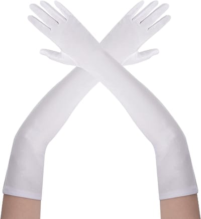 Elegante Satijnen Lange Handschoenen voor Dames in 1920s Stijl voor Avondkleding, Carnaval en Halloween Feesten