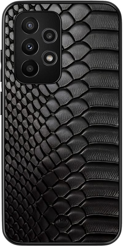 Hoesje geschikt voor Samsung Galaxy A53 - Black snake - Roze - TPU case - Bloemen - Hardcase zwart telefoonhoesje