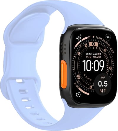 Horloge Band Geschikt voor Apple Watch Ultra 1, 2, 3 (49 mm) Bandje Siliconen Verstelbaar - Baby Blauw