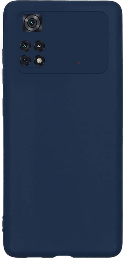 Hoes - Geschikt voor Xiaomi Poco X4 Pro 5G - Sterk & Shockproof - Hoesje Cover - Siliconen Case - Donkerblauw