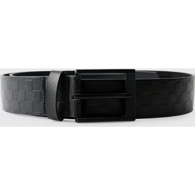 Riem Met Reliëf Dambordpatroon | Black | Size Large/XL