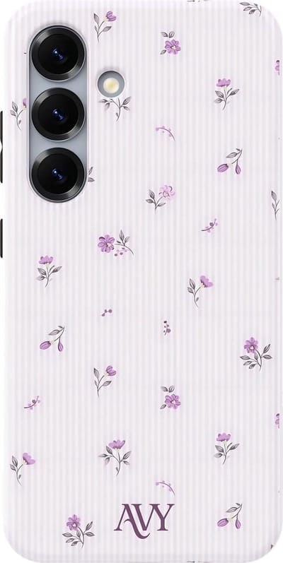 AVY Hoesje geschikt voor Samsung Galaxy S24 Plus | Lila Dream | Bloemen | Paars | Hard Shell Back Cover | Compatibel met MagSafe & Qi2