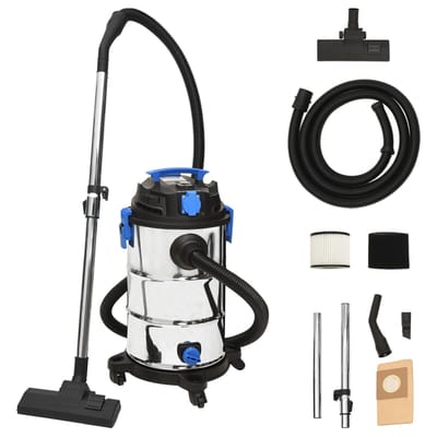 vidaXL - Nat- - en - droogzuiger - 1200 - W - 30 - L - zilverkleurig