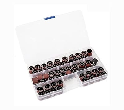 NTH products- Schuurhulzen Set van 104 Stuks - Trommelschuurband Kit - Inclusief 4 Doorn Kit - Geschikt voor Diverse Oppervlakken - 2" Diameter - Effectief Verf en Roest Verwijderen - Schuurbanden