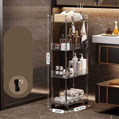 Rollende opbergwagen organizer Opbergorganizer Bakwagen Rolrek Badkamer opbergrek Hoek opbergmand voor mobiel Gang 40.5*20*89.2cm