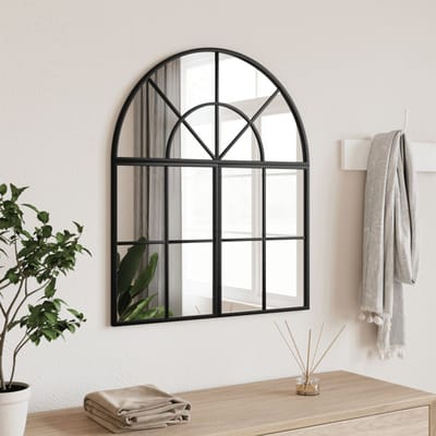vidaXL - Wandspiegel - boog - 60x70 - cm - ijzer - zwart