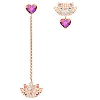Petites Boucles d'Oreilles Swarovski Femme 5457336 Rose Gold|Box (Random Color) blue