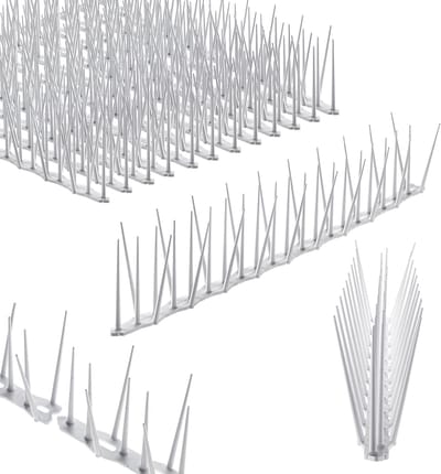 KADAX Vogelafweer van kunststof, duivenafweer, spikes, vogelbescherming voor balkon, raam, dak, tuin, vogelverschrikker ter afweer van vogels, duivenbescherming (wit, 12 stuks)