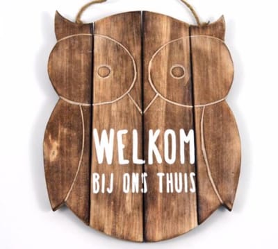 Wandborden Hout Spreukborden Welkom Uil Spreuken Hout Woondecoratie Cadeau Verjaardag