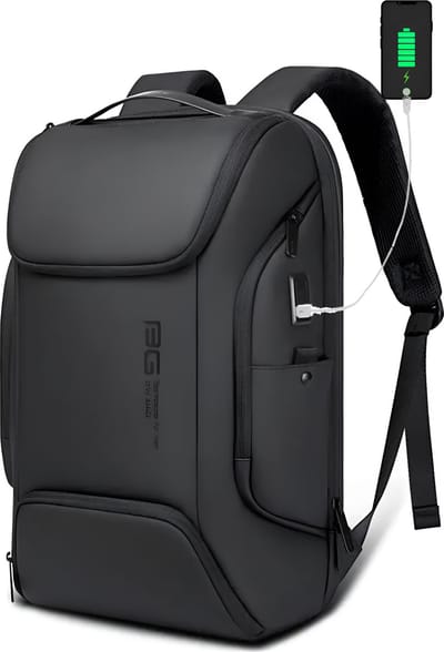 E-shop4u® - Laptop rugzak - TSA slot - USB-oplaadfunctie - Heren Laptoptas dames - Zwart - USB-oplaadfunctie