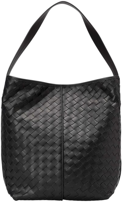 Marc O'Polo Leren Schoudertas Peija Hobo Bag Black Zwart