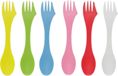6 stuks meerkleurige acryl bestekset - meerkleurig design - feestbestek - dagelijks eetbestek - 17*3,5 cm - geschikt voor volwassen feesten en dagelijkse diners - roze, wit, geel, rood, groen en blauw.