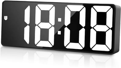 JeiibrZui Digitale LED Wekker - Groot Display Met Temperatuur - 16x6x2,5 Cm - USB En Batterij Voeding - Zwart Met Wit Licht