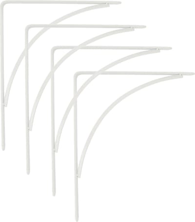 AMIG Plankdrager/planksteun van metaal - 4x - gelakt wit - H150 x B125 mm - boekenplank steunen - tot 105 kg