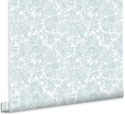 Laura Ashley Louise Behang - Bloemen - 10mx52cm - Blauw