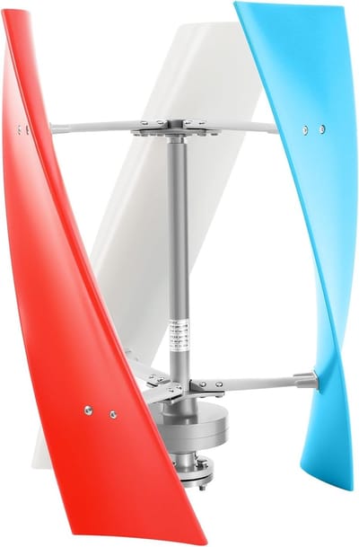 Windturbine Generator - Energie Opwekker - Duurzame Energie - Stille Werking - 450 Watt - Blauw Wit Rood