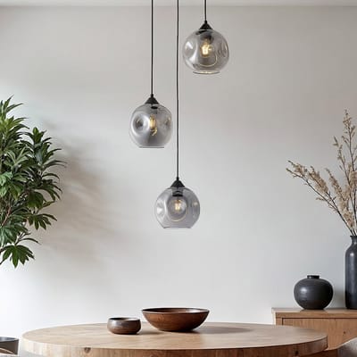 LumenXL LumenXL - Hanglamp Fajah - Golvend glas - Smoke - 3-lichts - E27