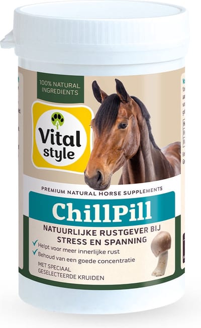 VITALstyle Chillpill - Paarden Supplement - Bij Stress En Spanning - Met o.a. Agaricus Blazei & Calcium - 200 stuks