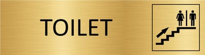 CombiCraft deurbordje Toiletten boven in goud met tape - 165 x 45 mm