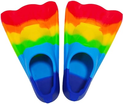 Zwemvliezen Kinderen - Regenboogvinnen Snorkelen - Zwemmen Leren - Inloopbaar Ontwerp - Kort Model - Regenboog