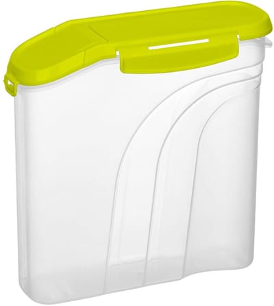 Allecto - Mueslibox - Aromabestendig deksel - Kunststof - Transparant/groen - 2.2 Liter - Geschikt voor levensmiddelen - 22.0 x 8.0 x 22.0 cm