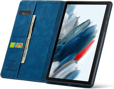 CaseMania Bookcase hoesje geschikt voor Samsung Galaxy Tab Active5 Pro - Effen Donkerblauw - Kunstleer