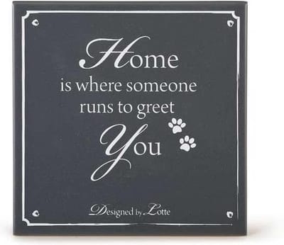 Designed by Lotte Wandtegel Love - Hond - Grijs - 14,5x14,5 cm