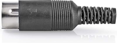 Nedis DIN-Connector - Recht - Male - Vernikkeld - Twist-On - Diameter kabelinvoer: 6.0 mm - Polyvinylchloride (PVC) - Zwart - 25 Stuks - Polybag