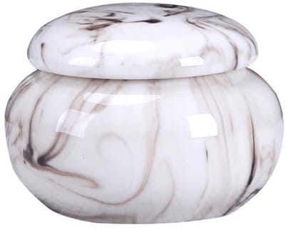 Urn Hond Kat Vogel – Urne – Keramiek – Urnen – Urn Voor Dieren – Urn Hond Overleden – Urn Kat – 45 ML –Zwart-witte strepen -Belle's product