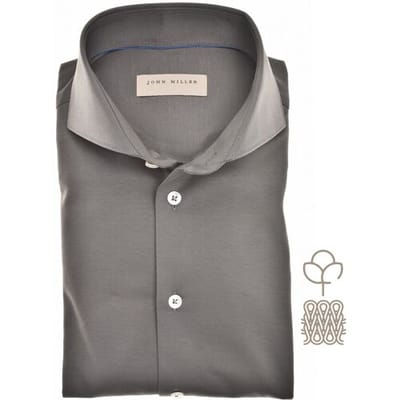 John Miller Overhemd Sophisticated Knit Shirt Donker Groen / male